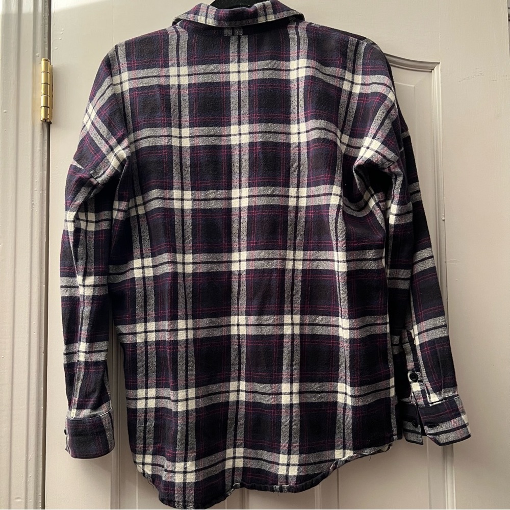 Monki Long Sleeve Button Up Plaid Flannel XS - Picture 7 of 8